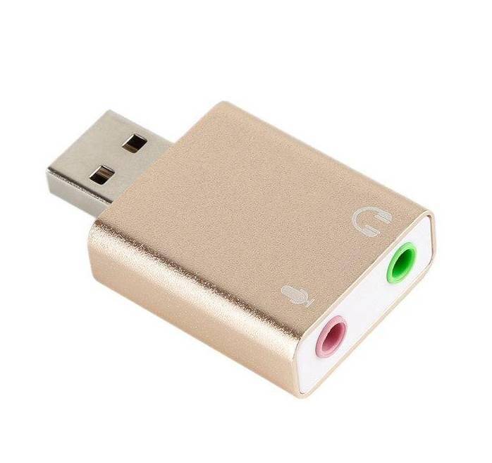 Звуковая карта внешняя Орбита OT-PCA01; 7.1 каналов; 2 гнезда 3,5 мм (mini-jack); USB 2.0; OEM; металлический корпус