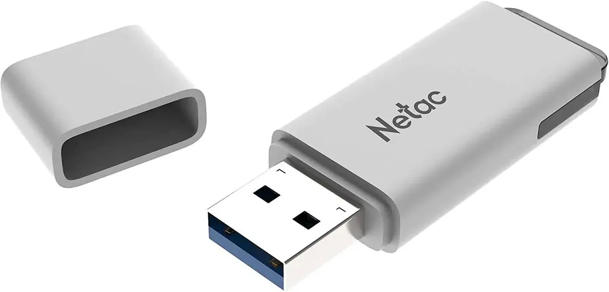 Накопитель USB-флэш 8 ГБ Netac U185  (NT03U185N-008G-20WH); USB 2.0; классическая, с колпачком; пластик; белый