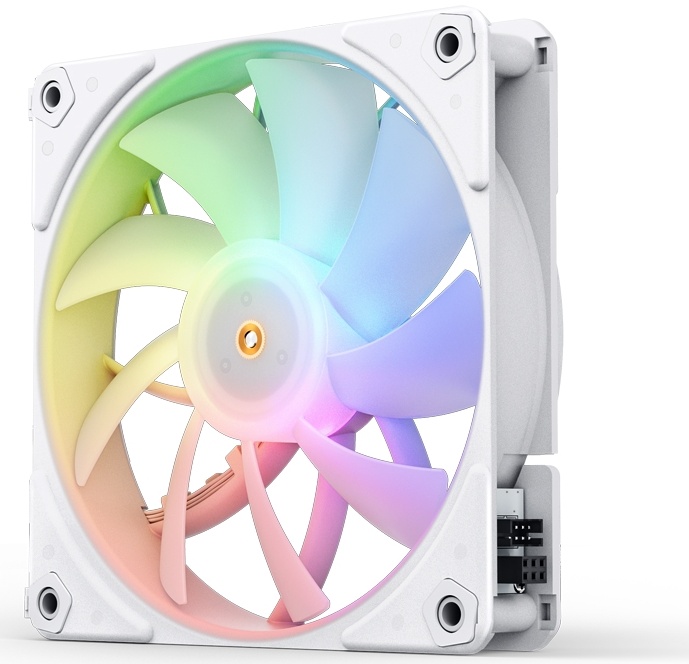 Вентилятор 120 мм JONSBO комплкект (ZF-120(3 in 1) White***); 4-pin(PWM)+4-pin(RGB); 500-1500 об/мин