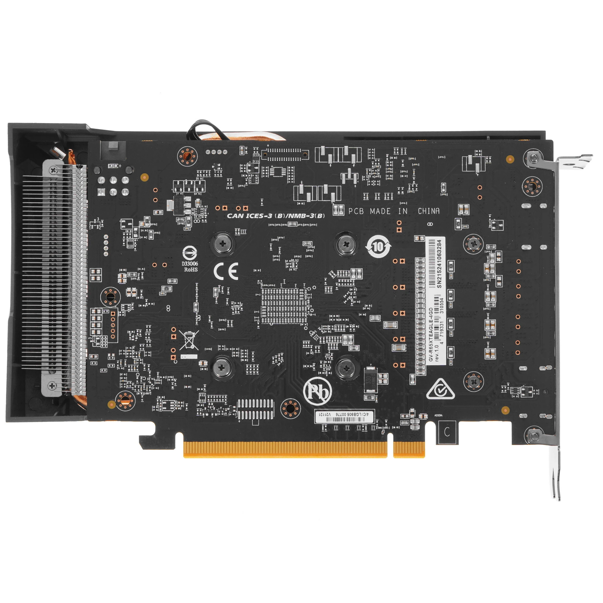 Видеокарта Gigabyte Radeon RX 6500 XT EAGLE (GV-R65XTEAGLE-4GD), черный, 4Гб, GDDR6, 18 ГГц, 6 нм, 64 бит, HDMIx1, DPx1
