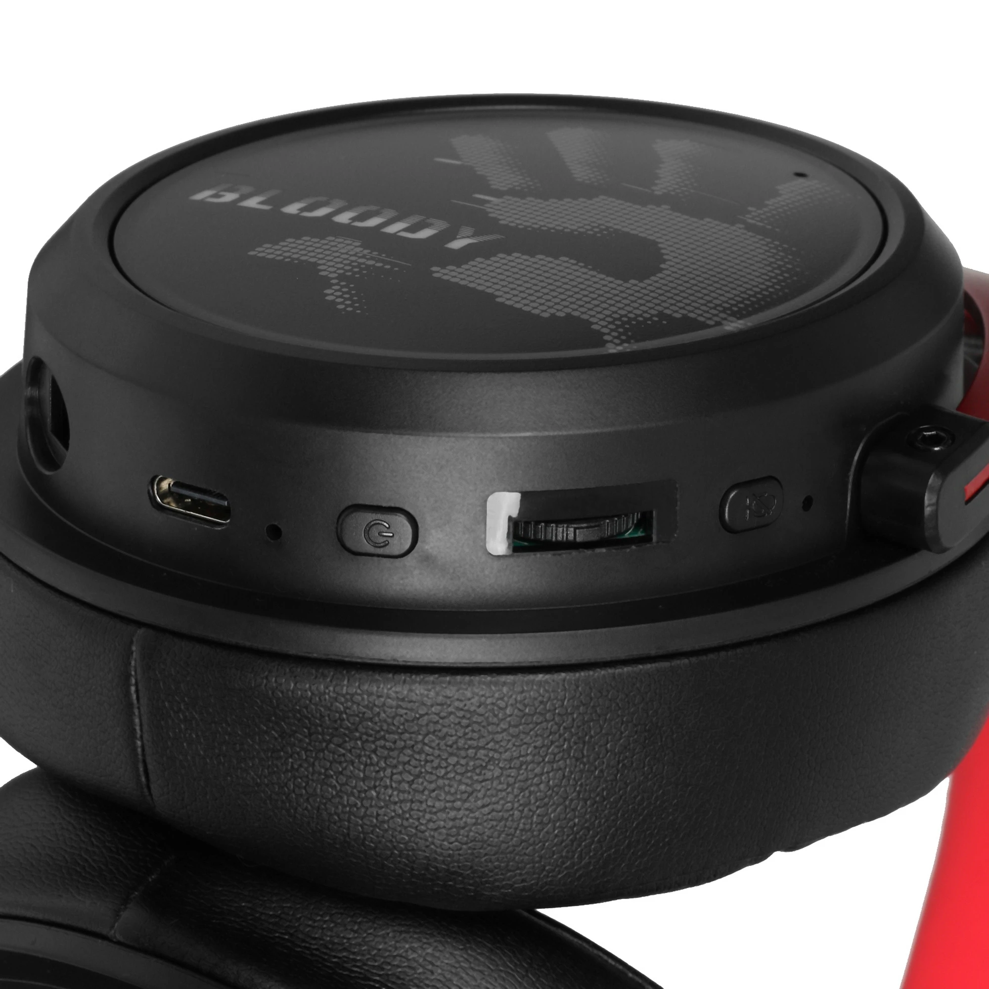 Гарнитура беспроводная A4Tech Bloody MR590 (MR590+ WIRED/SPORT RED***); накладные; Bluetooth/2.4 Ггц; оголовье; 20 - 20 000 Гц; 16 Ом; микрофон; регул