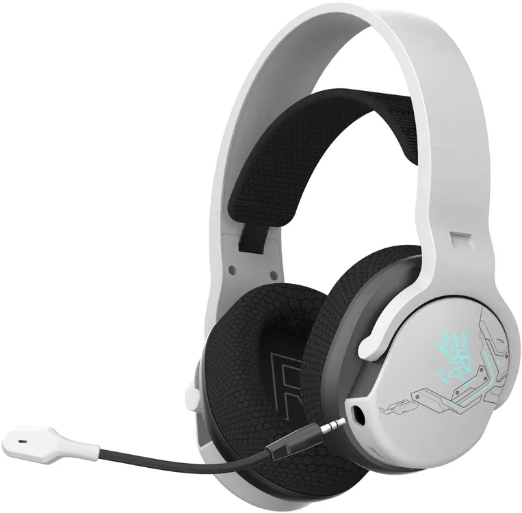 Гарнитура беспроводная A4Tech Bloody GR370 White; накладные; 3,5 мм/BT/2.4 Ггц (USB-A/USB Type C); оголовье; 20 - 20 000 Гц; 16 Ом; микрофон; 45 ч; бе