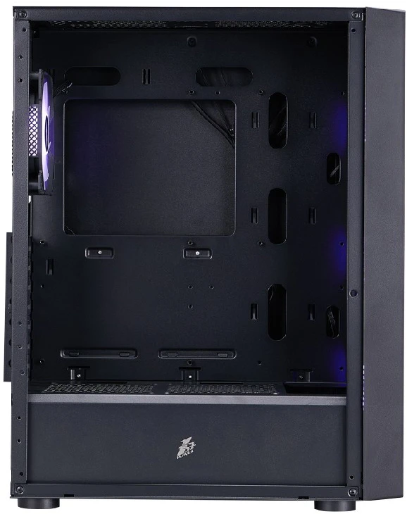 Корпус 1STPLAYER Go6 ARGB (Go6-BK-4F7), черный, ATX, Mid-Tower, ARGB, 4 x 120 мм, 1 x USB 2.0, 1 x USB 3.0, 1 x USB 3.2 Gen 1 Type-C
