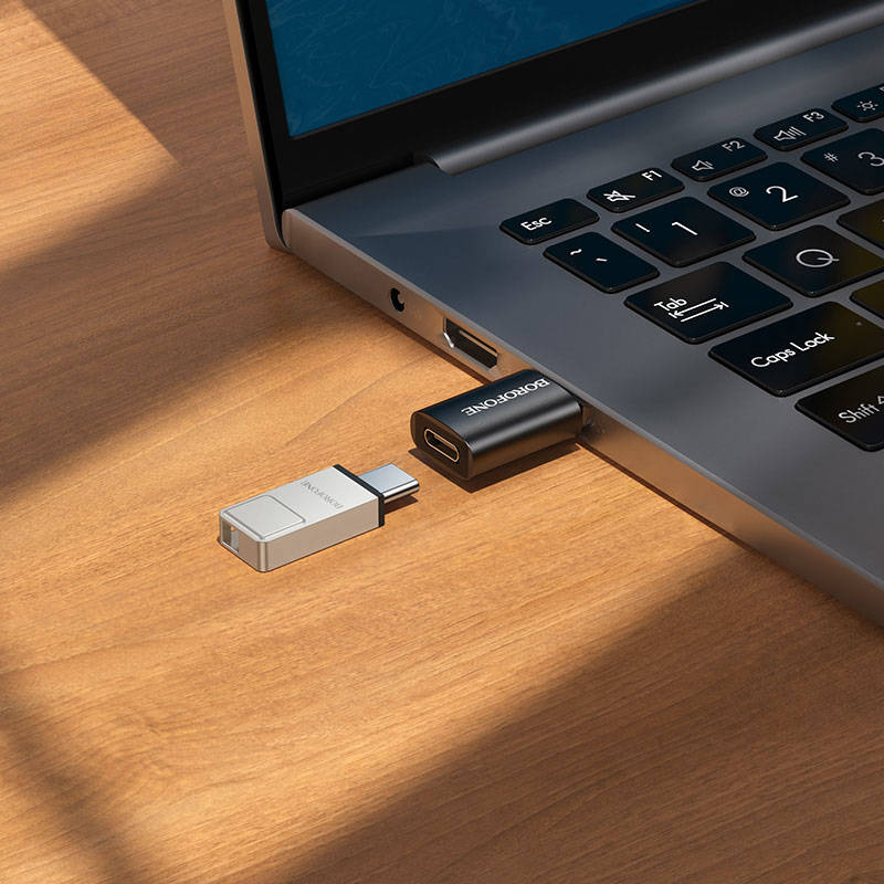 Адаптер AM/Type-C (F) Borofone BV26B ; USB Тип A; Type C (F); OTG; чёрный