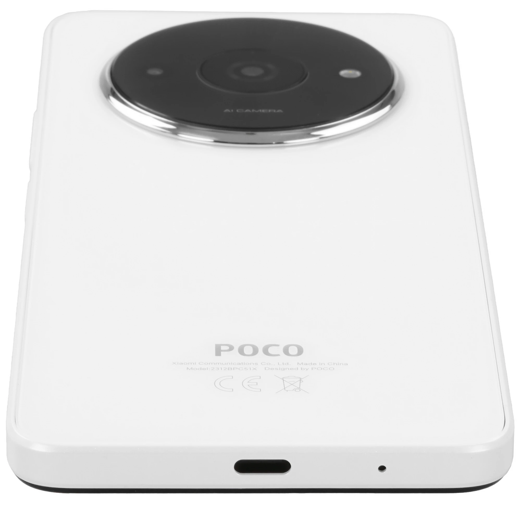 Смартфон POCO C61 4/128 Гб White; 6,71"; IPS 90Hz; MTHelio G36 Octa-Core, 2,2 ГГц; 8 Мп+0.8/5 Мп; Dual Sim; BT 5.4; Wi-Fi; GPS; Android 14