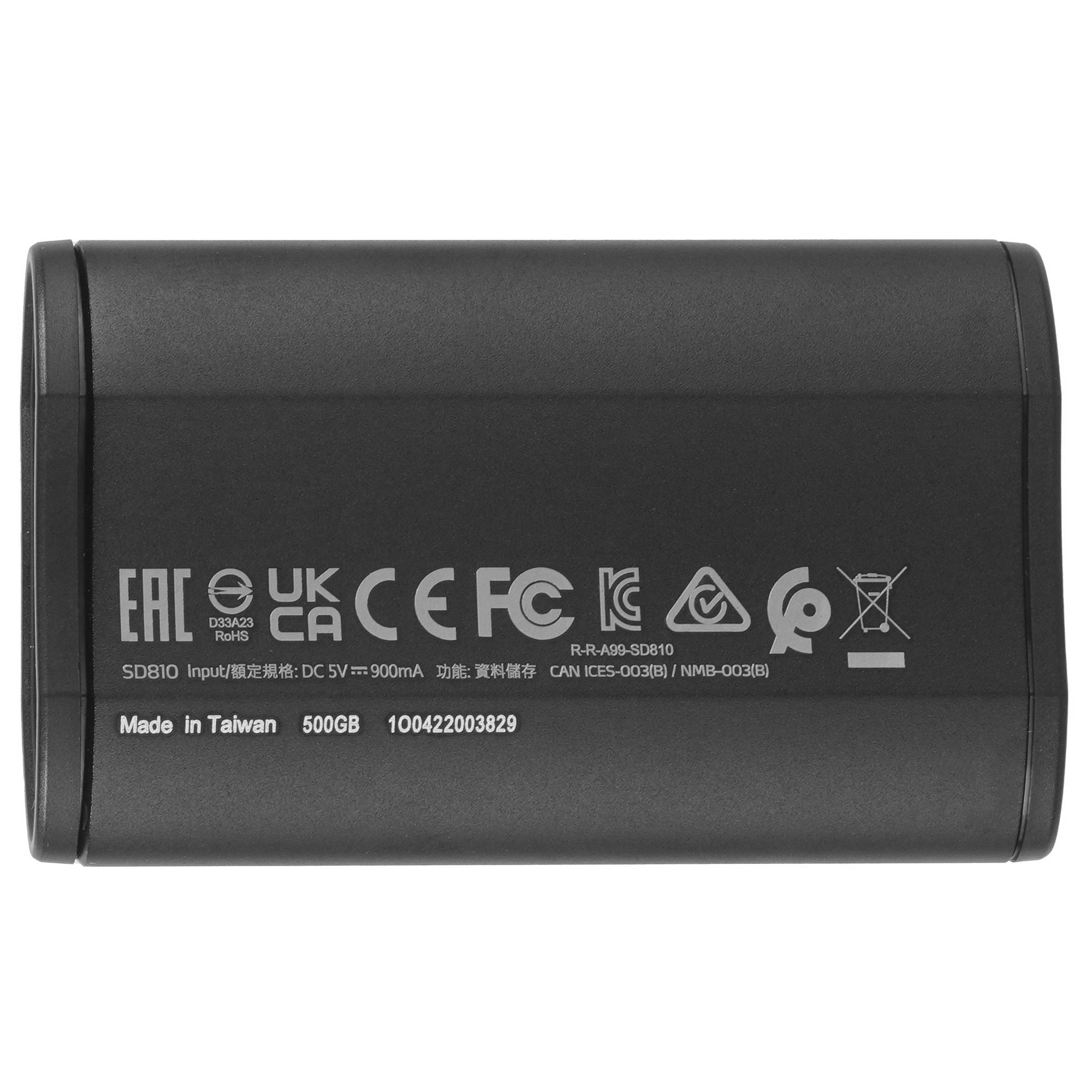 Внешний SSD 500 ГБ ADATA SD810 (SD810-500G-CBK); USB 3.2 Gen 2x2 Type-C; черный