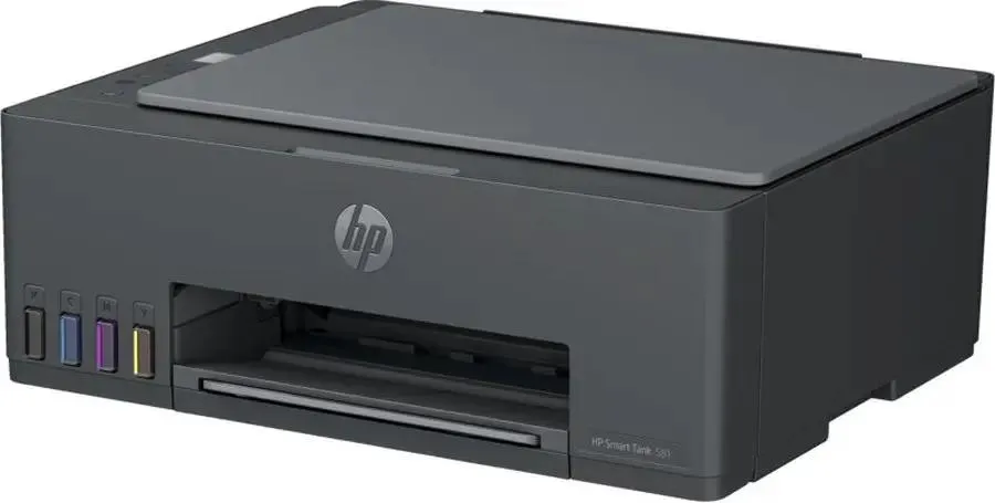 МФУ струйное HP Smart Tank 581 (4A8D4A ); цветная; A4; 4800 x 1200 dpi; ЖК;12 ч/б, 5 цв ст/мин; USB; Wi-Fi; серый