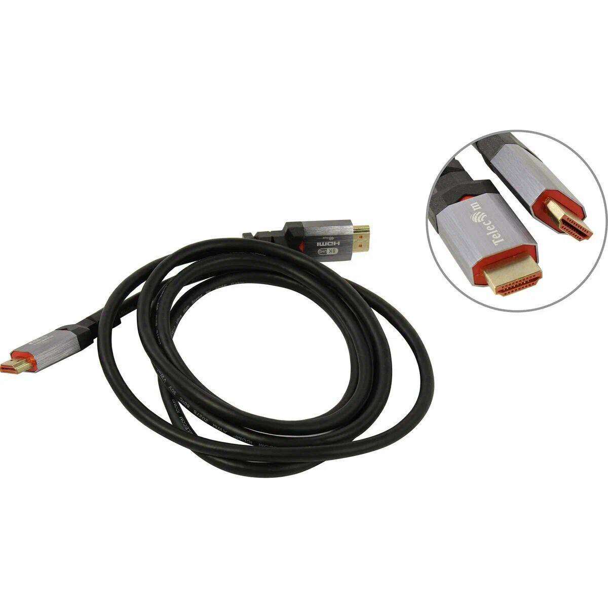 Кабель HDMI->HDMI v.2.1 Telecom (TCG365-2M***); HDMI Тип A; HDMI Тип A; 8K@60Hz; 2,0 м