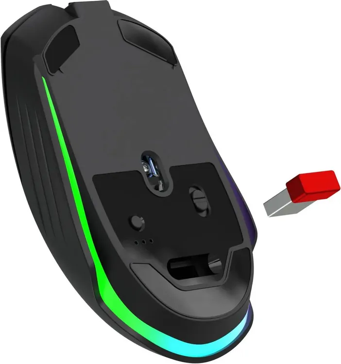 Мышь игровая Defender Whisper GM-209 Black (52209); BT/2.4 Ггц; оптический; 800 - 7200 dpi; 6 кнопок; колесо-кнопка; аккумулятор, 400 мА·ч; черный