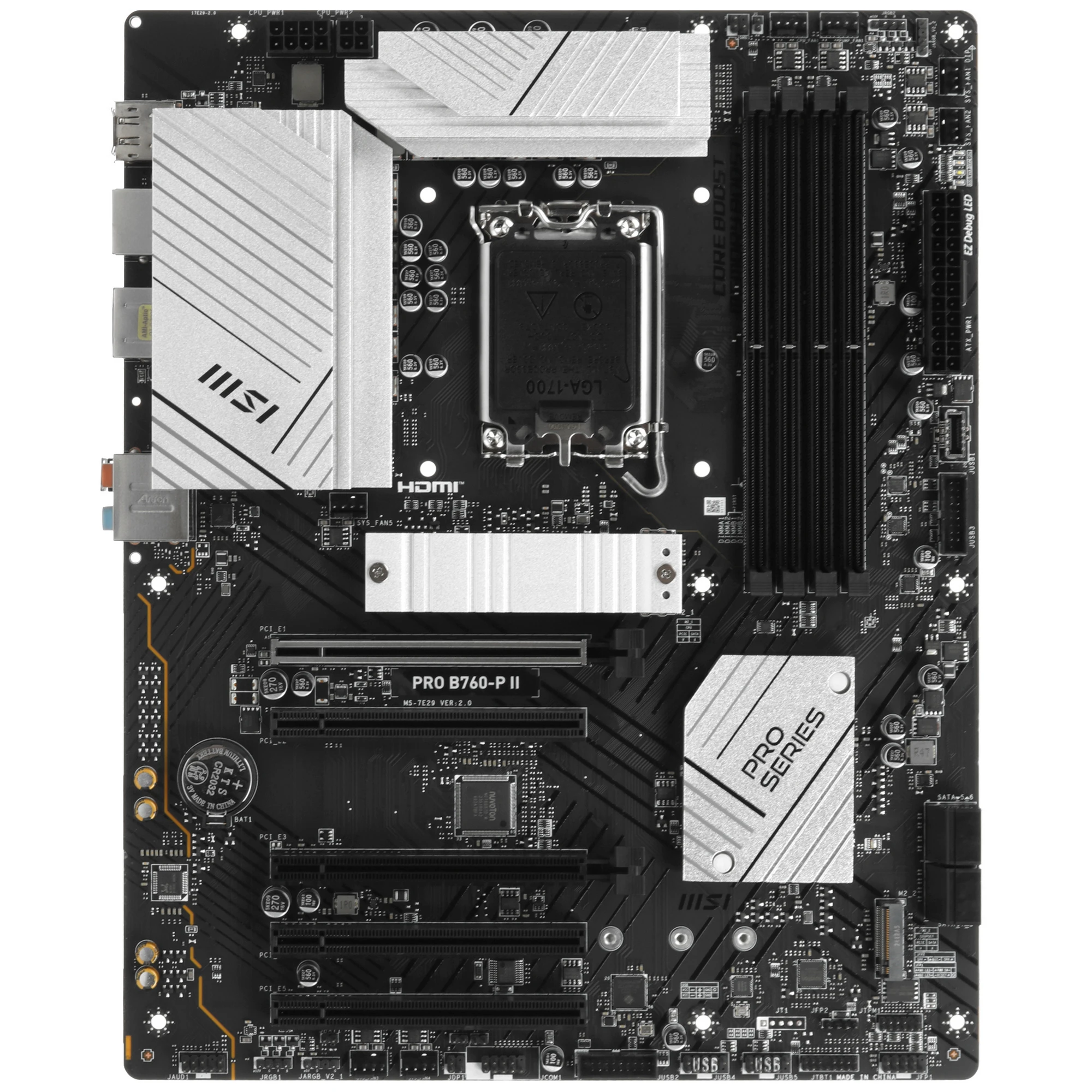 Материнская плата MSI B760-P II (PRO B760-P II***); Socket 1700; ATX; Intel B760; 4хDDR5(7000); 5xPCI-E x16; HDMI; DisplayPort; 4(SATA 6Gb/s); Realtek