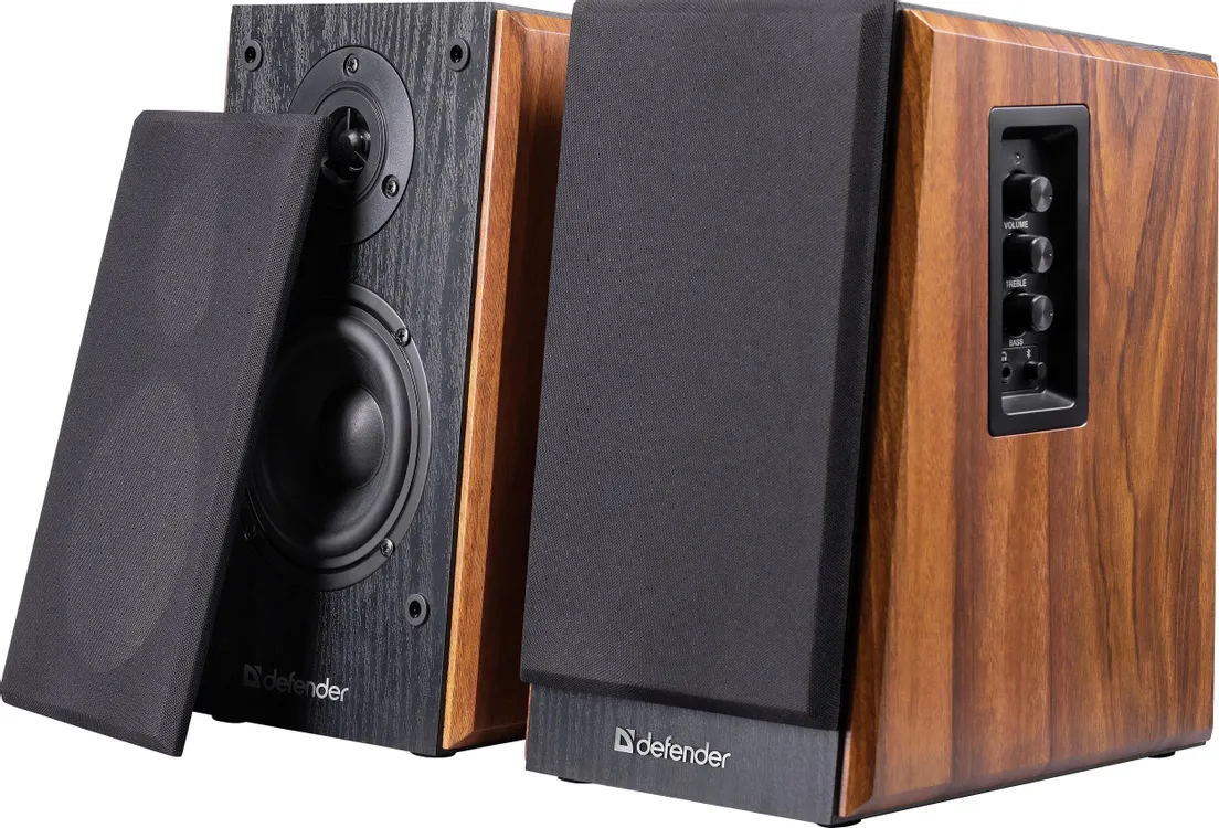 Акустическая система 2.0 Defender Aurora S50 BT (65151); 50 Вт; 80 - 20 000 Гц; MDF; BT; регулятор на боковой панели; сеть 220В; орех