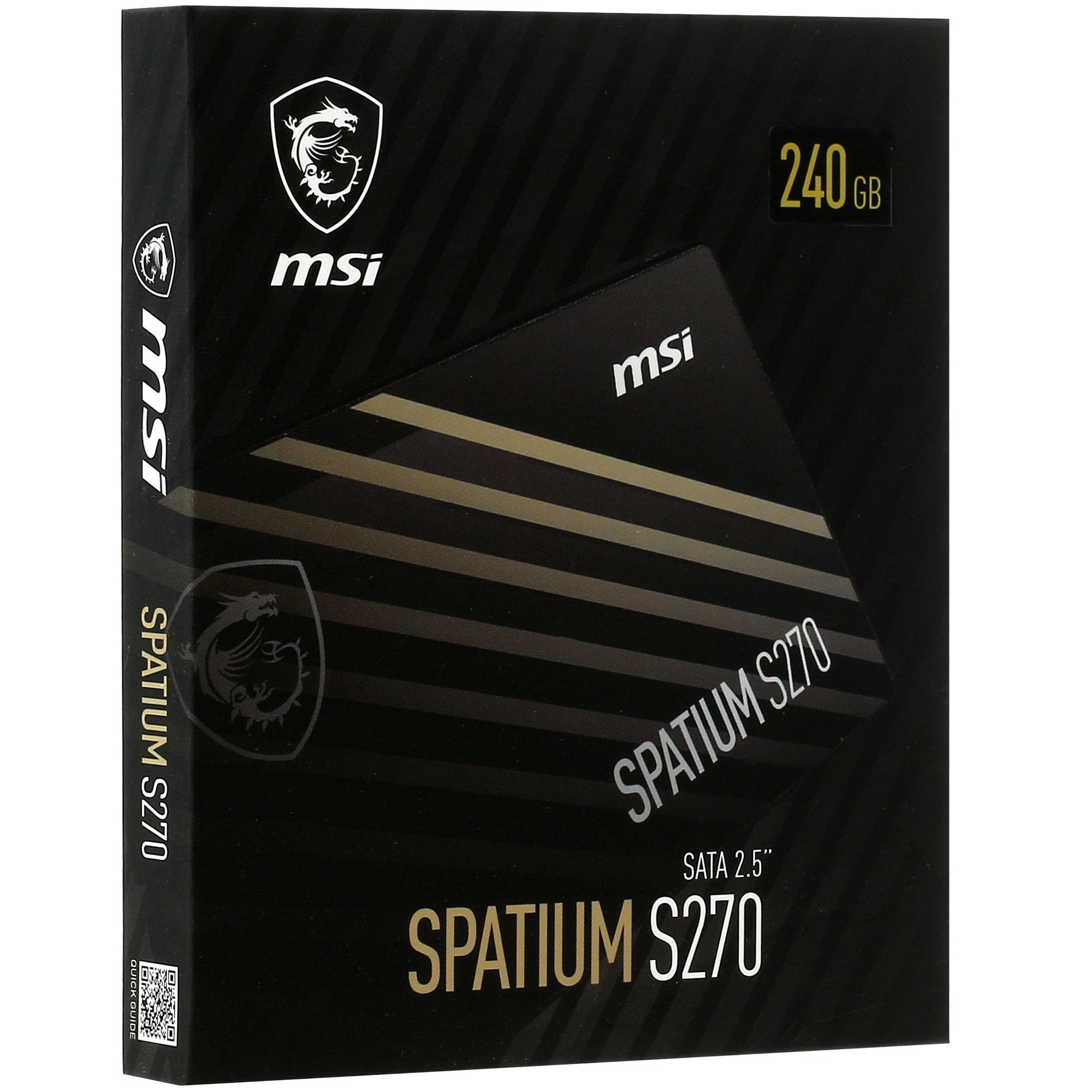 Накопитель SSD 240 ГБ MSI SPATIUM S270 (S78-440N070-P83); 2,5"; 500Мб/с -  400Mб/с; 3D NAND (TLC); SATA; RET