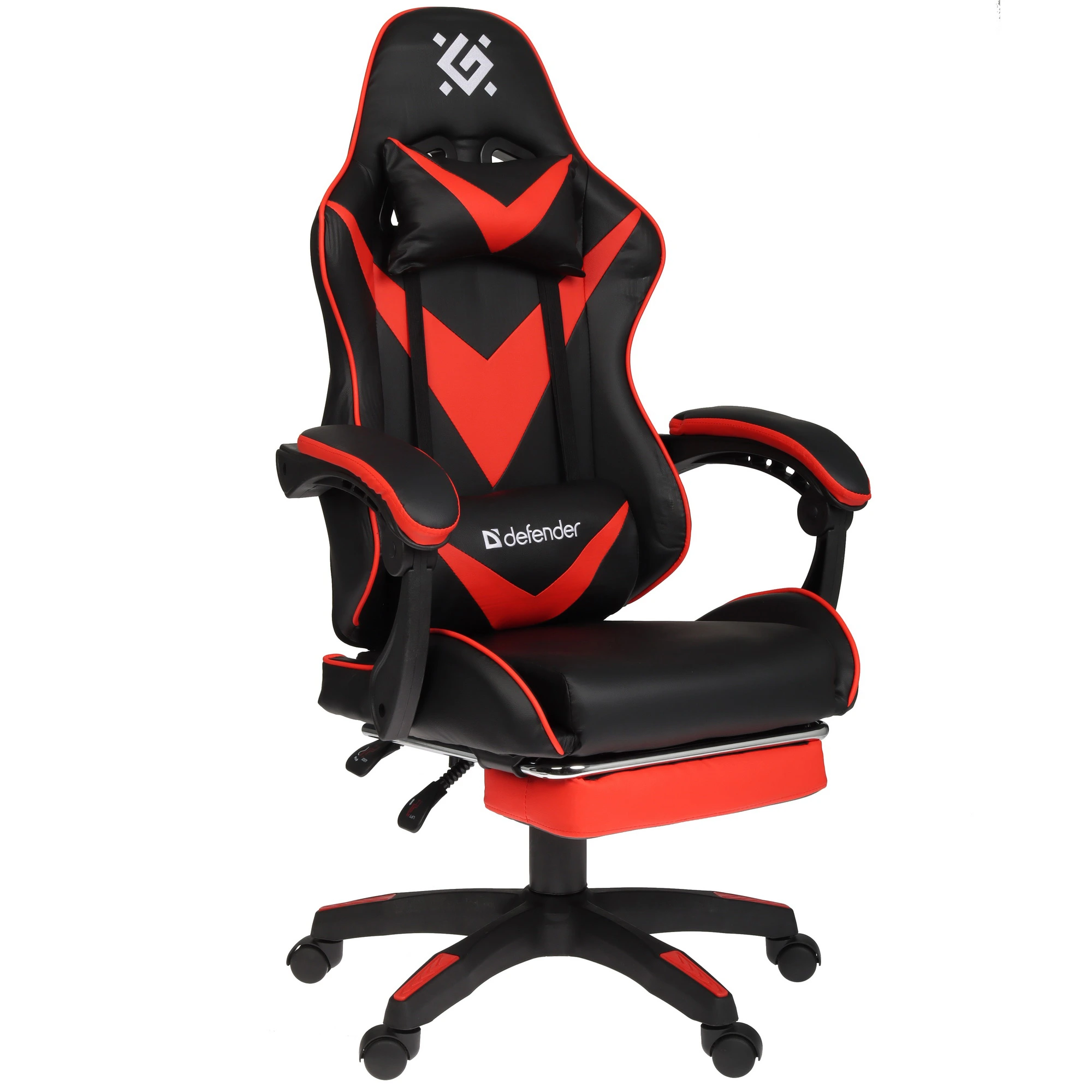 Кресло для геймеров Defender MINION (64325***); иск. кожа; чёрный + красный; 100 мм (класс 4); нагрузка до 120 кг