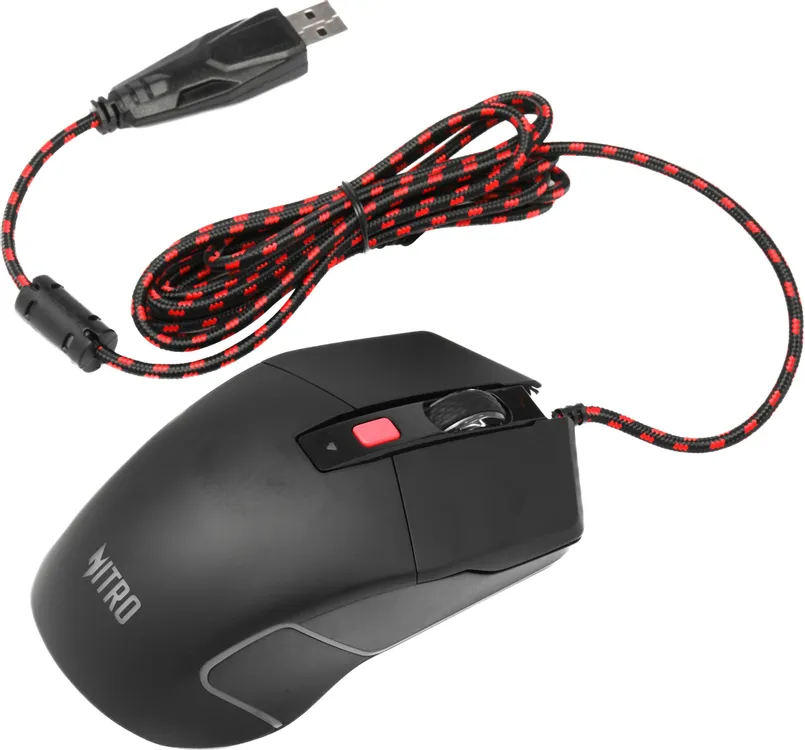 Мышь игровая Acer Nitro OMW301 (ZL.MCECC.024); USB; оптический; 7200 dpi; 6 кнопок; колесо-кнопка; RGB подсветка; черный