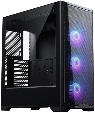 Корпус PHANTEKS Eclipse G370A Black (PH-EC370GA_DBK01); E-ATX; Midi-Tower; без БП; сталь; 1x3.5" int.; 3 х 120 мм; 1 x USB 3.0/1 x Type C/1 x Mic+Aud;