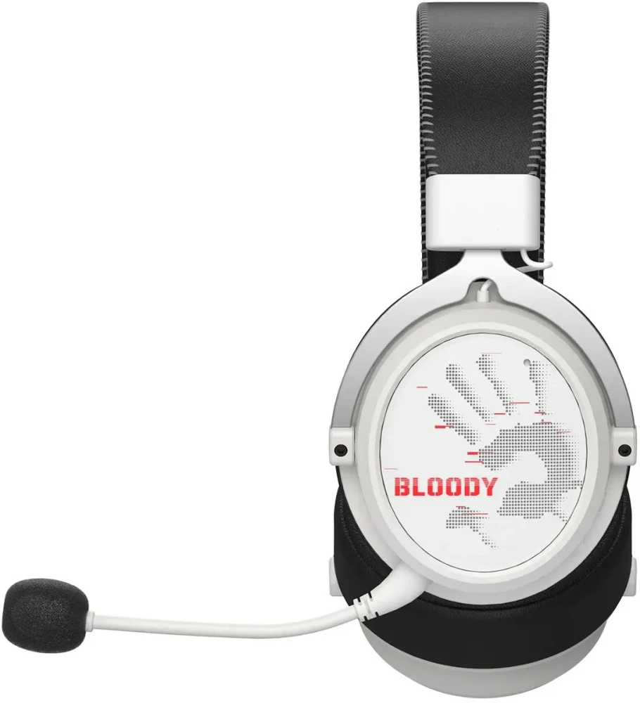 Гарнитура беспроводная A4Tech Bloody MR590 (MR590 + WIRED/SPORT WHITE); накладные; Bluetooth/2.4 Ггц; оголовье; 20 - 20 000 Гц; 16 Ом; съемный микрофо