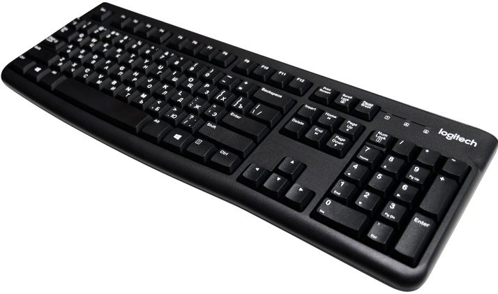 Клавиатура проводная Logitech K120 (920-002583); USB; мембранная; влагозащищенная; ENG\RUS; чёрный