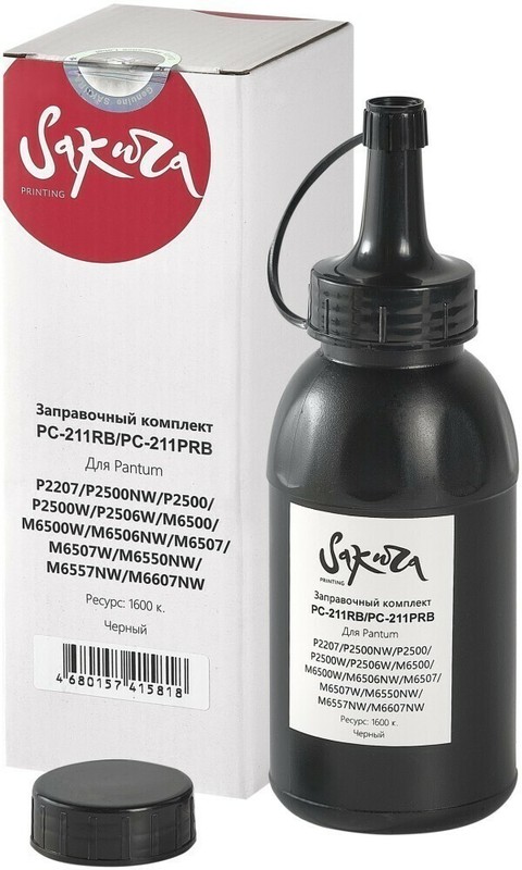 Тонер Sakura SAZKPC-211RB*** (заправочный комплект + чип); P2200/2207/2500/2500W/6500/6500W; Бутыль 