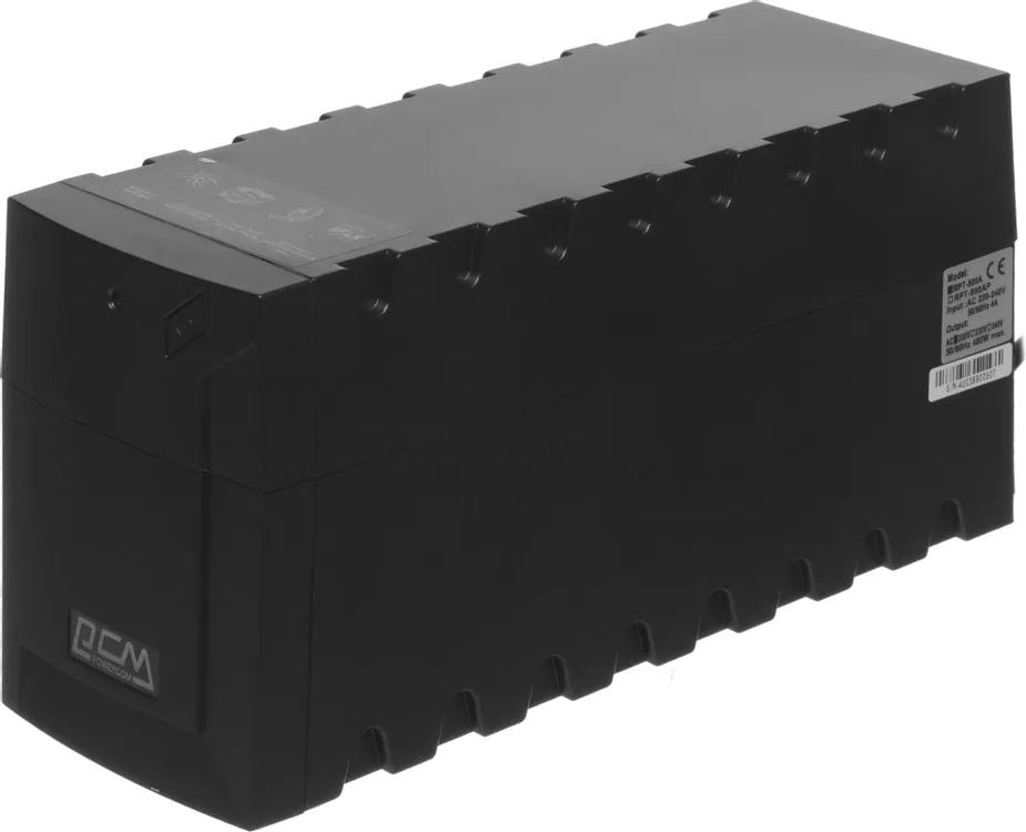 ИБП Линейно-интерактивный Powercom RAPTOR (RPT-800A EURO***); 480 Вт; 160 - 280 В; 3 евророзетки; чёрный; защита от импульсов, фильтрация помех; 4,4 к
