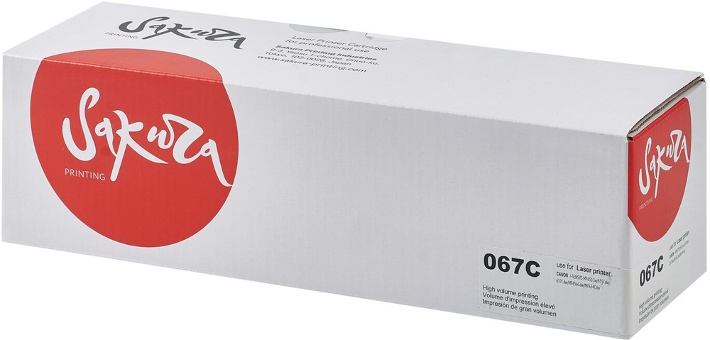 Картридж Sakura 067C (5101C002) (SA067C-ECO) голубой; Canon i-SENSYS LBP631cw/LBP633Cdw/MF651Cw /MF655Cdw/MF655Cw/MF657Cdw/MF657Cw; 1300 стр