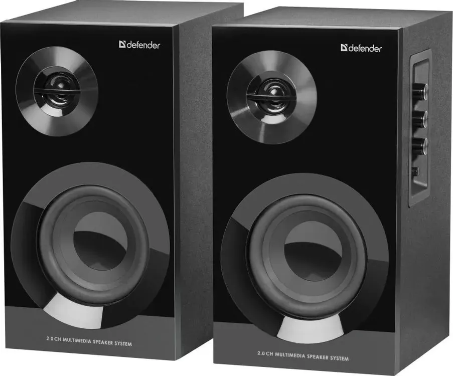 Акустическая система 2.0 Defender Aurora S40 (65240***); 2 x 20 Вт; 90 - 20000 Гц; дерево; BT; регулятор на боковой панели; сеть; черный