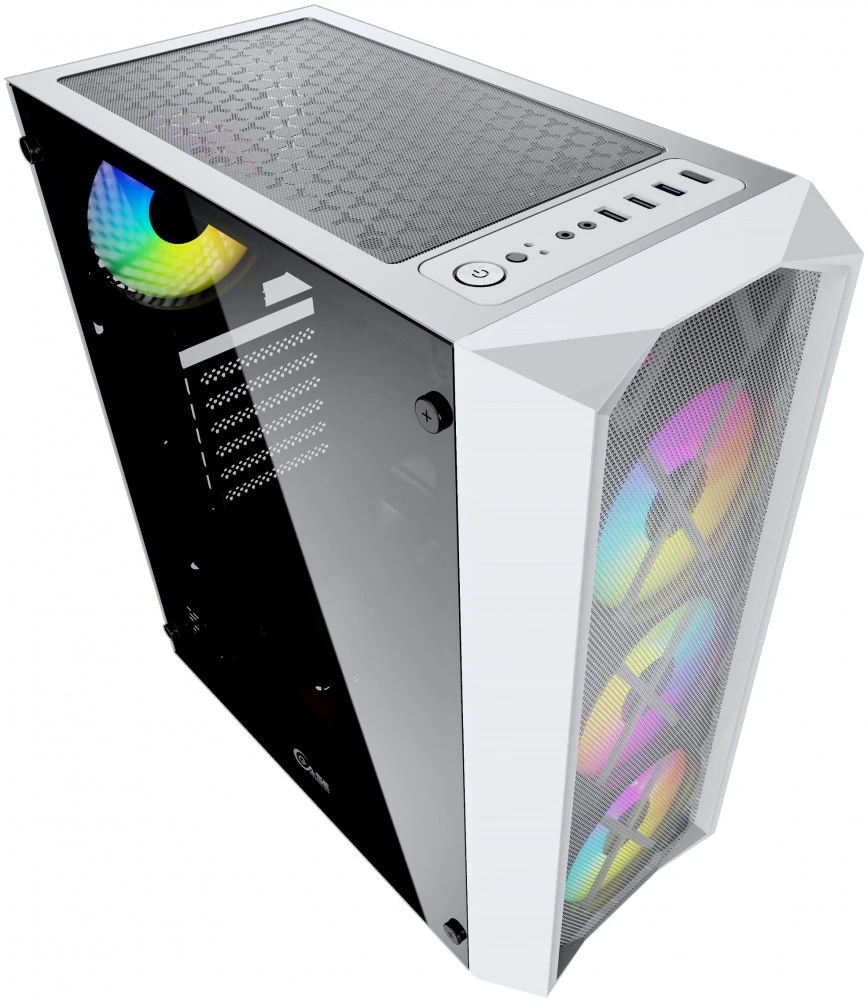 Корпус Powercase Rhombus X4 White (CMRMW-L4***); ATX; Midi-Tower; без БП; сталь; 2x3.5" int.; 4 x 12