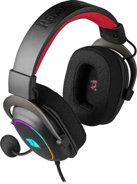 Гарнитура игровая Redragon ZEUS X (70550***); оголовье (headband); 20 - 20 000 Гц; 64 Ом; 2 м; микрофон; регулятор громкости; USB; подсветка RGB; вирт