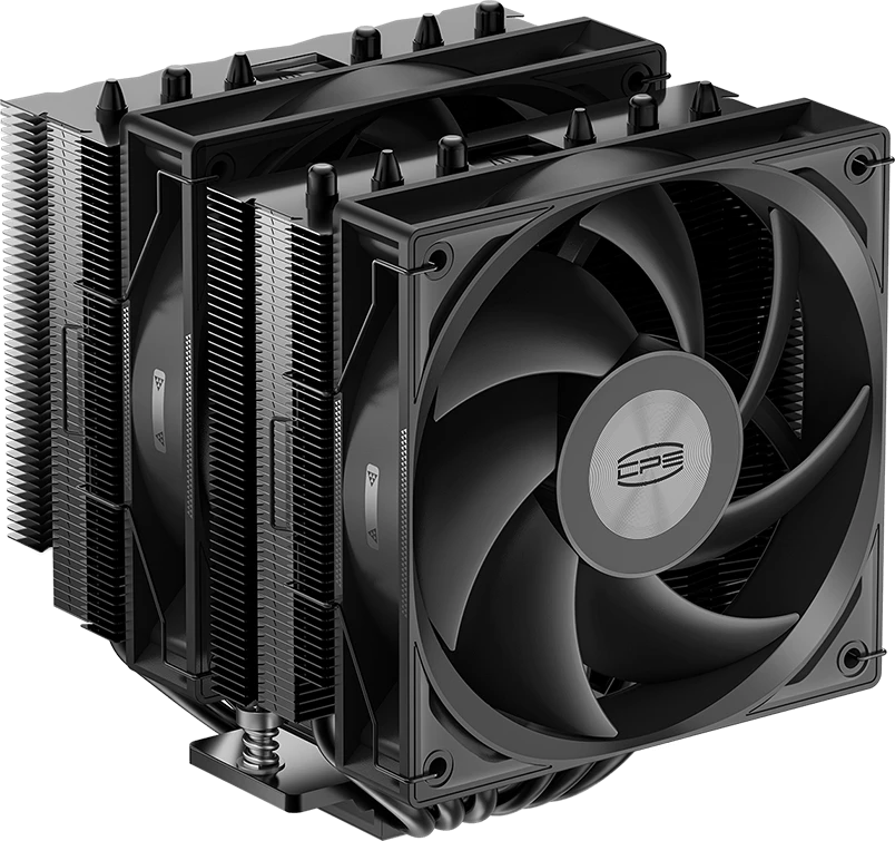 Кулер для процессора 120 мм PCCooler RT620 (RT620-BKNWXX-GL), 2x120 мм, 4 pin, 500-2200 об/мин, черный, 265 Вт, 34.9 дБ, 6 трубок, алюминий, медь