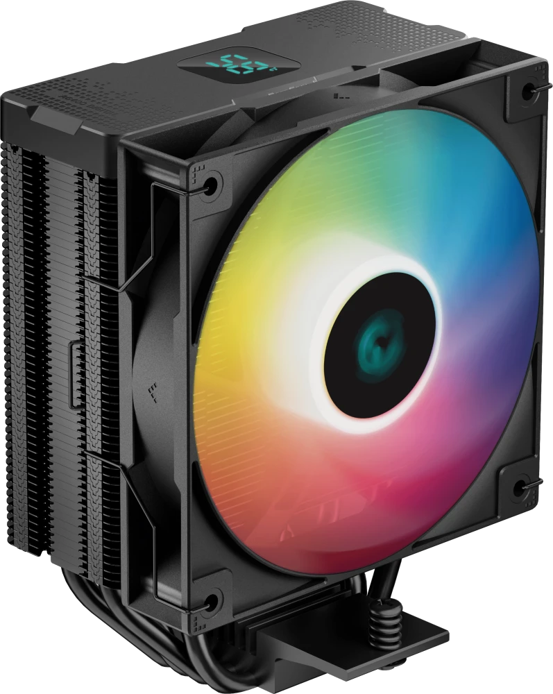 Кулер для процессора 120 мм DeepCool AG400 DIGITAL BK ARGB (R-AG400-BKADMN-G-1), 1x120 мм, 4 pin, ARGB, USB, 500-2100 об/мин, черный, 220 Вт, 31.6 дБ