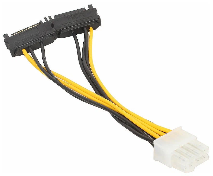Переходник 2xSATA -> PCI-E (8pin); 0,15 м