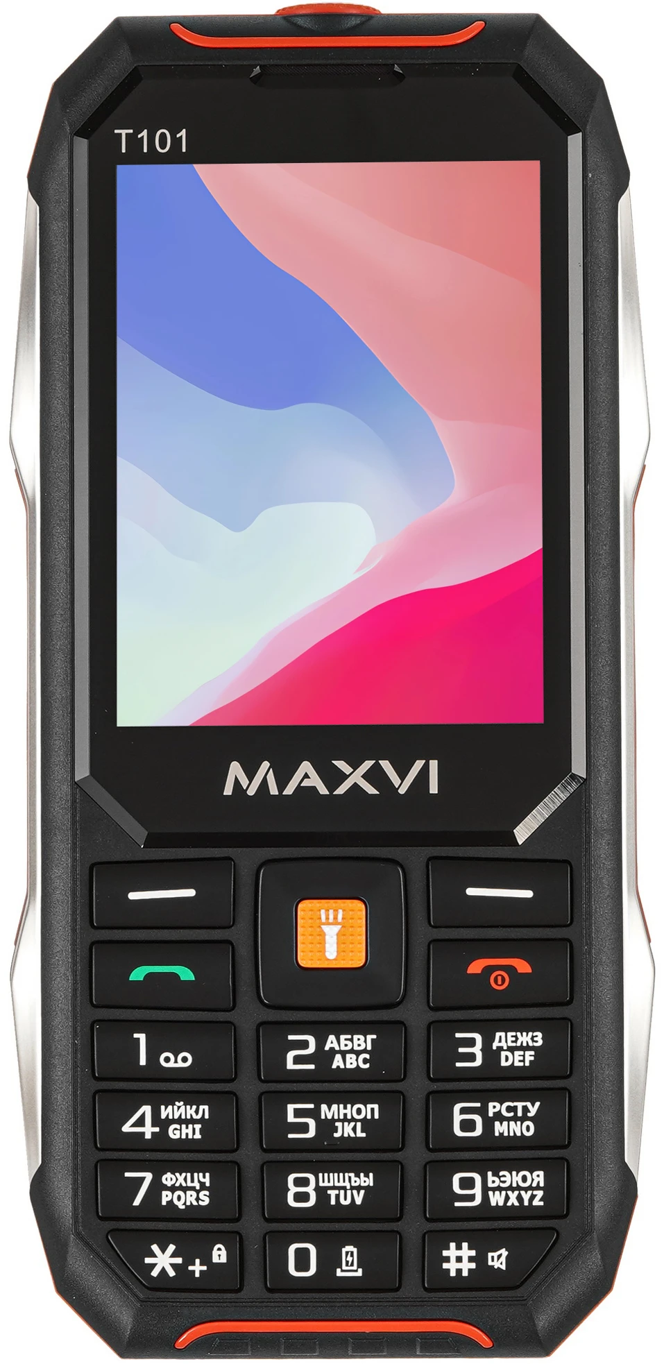 Мобильный телефон Maxvi T101 красный; 2.8"; TFT; 240x320; нет камеры; 32 Мб/32 Мб; 4000 мА/ч