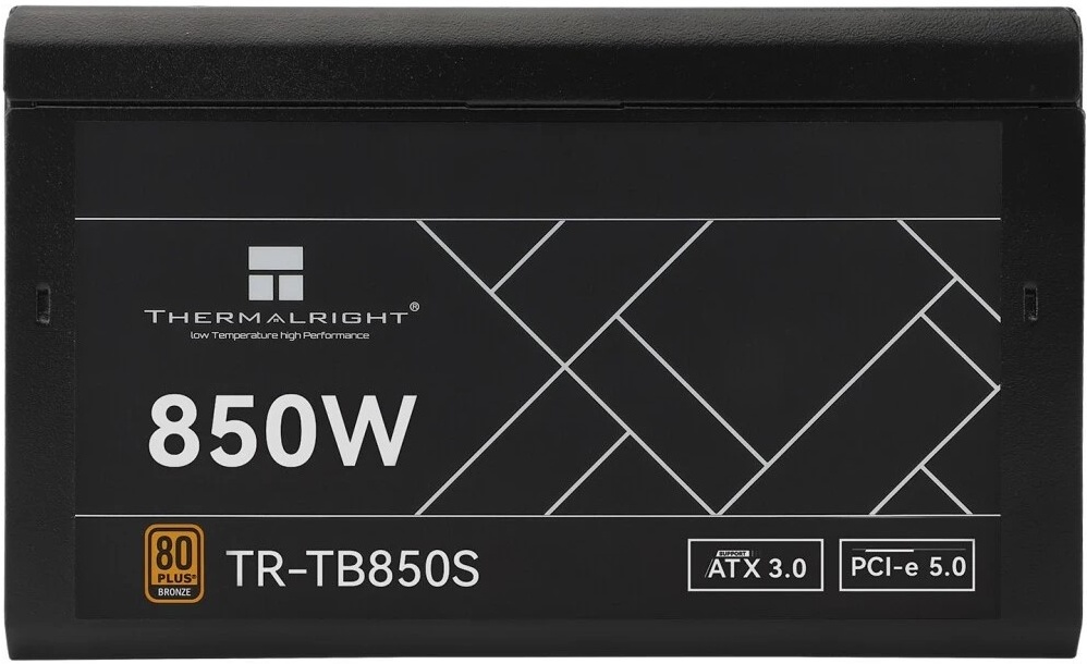 Блок питания 850 Вт Thermalright 12VHPWR (TR-TB850S); 24+8(4+4)+8(4+4) pin; 5xSATA; 3xIDE; 2x6+2-pin PCI-E; APFC; 120 мм; RET