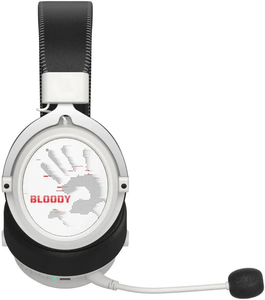 Гарнитура беспроводная A4Tech Bloody MR590 (MR590 + WIRED/SPORT WHITE); накладные; Bluetooth/2.4 Ггц; оголовье; 20 - 20 000 Гц; 16 Ом; съемный микрофо