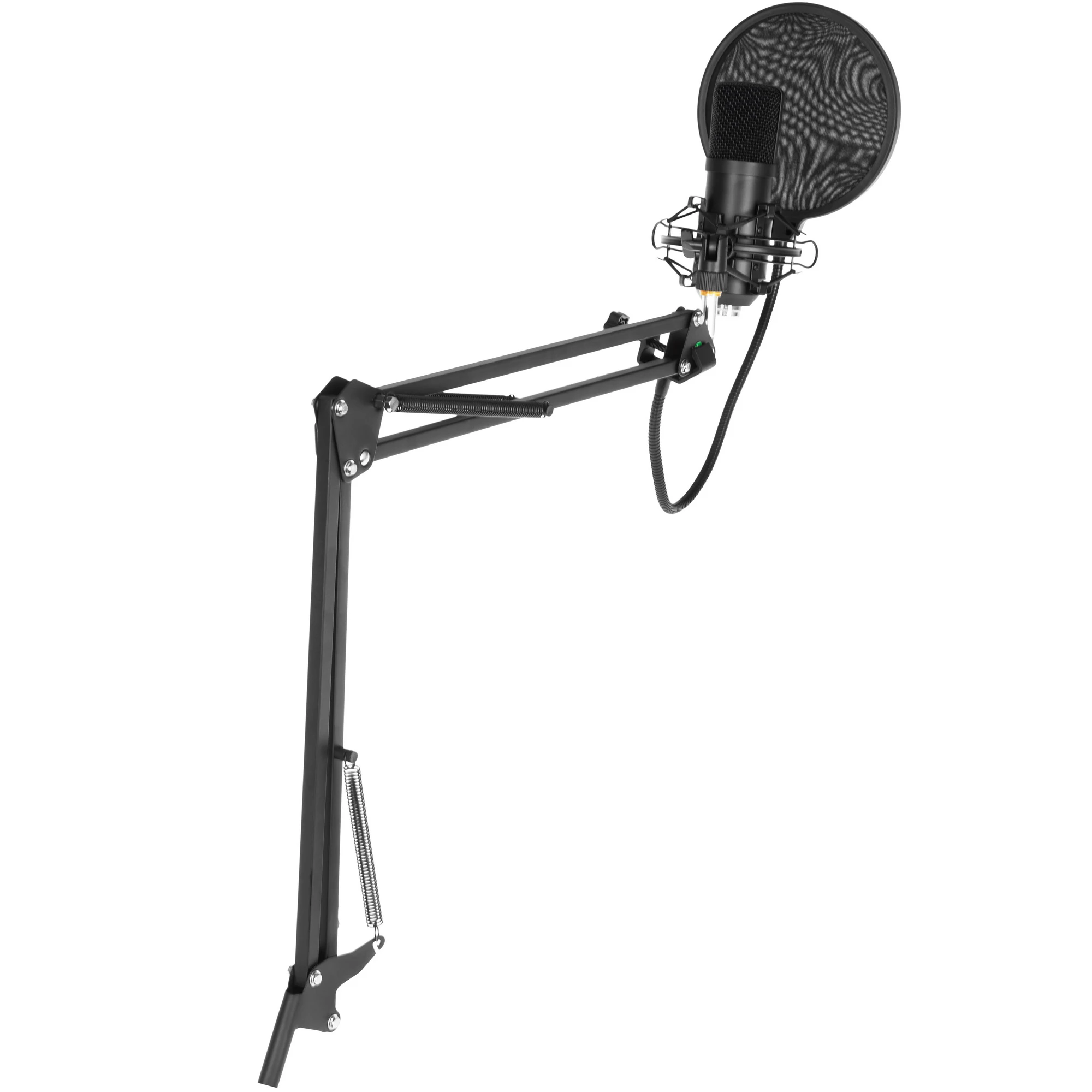 Микрофон Oklick SM-700G (1456135***); конденсаторный; кардиоидный; 100 - 18000 Гц; стойка-пантограф со струбциной; 2,5 м; USB; чёрный