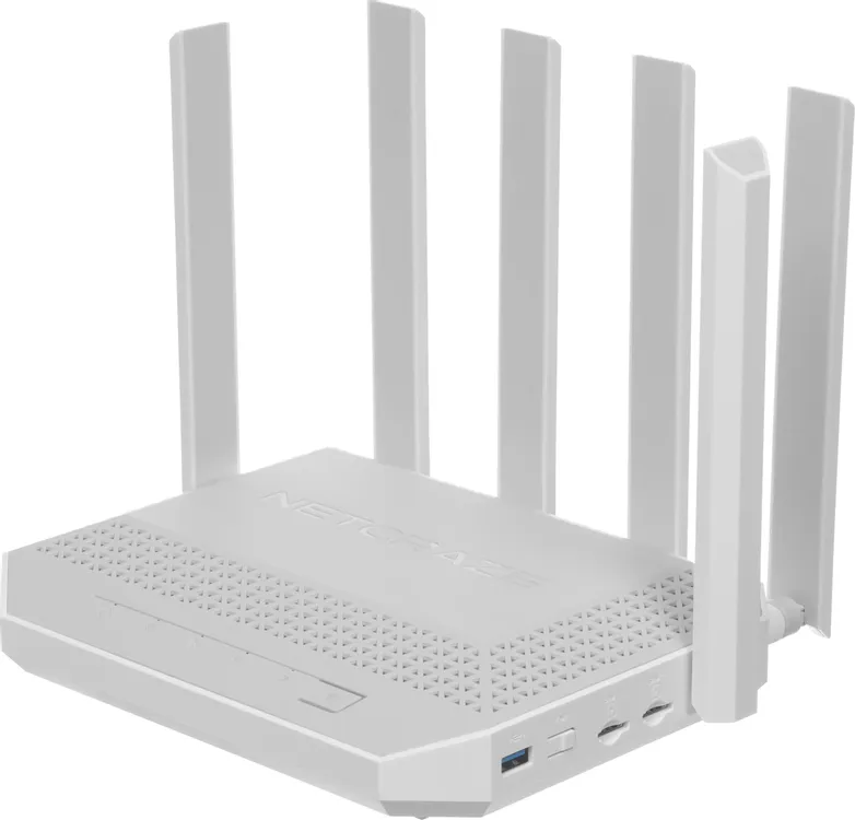 4G/3G Роутер Netcraze Hero 5G AX3000 (NC-4110); 5G+IEEE 802.11ax; 1xWAN/LAN 2,5 Гбит/сек; 4xWAN/LAN 1 Гбит/сек; 1xUSB 3.0; 1xUSB 2.0; 2x nanoSIM; 6 an