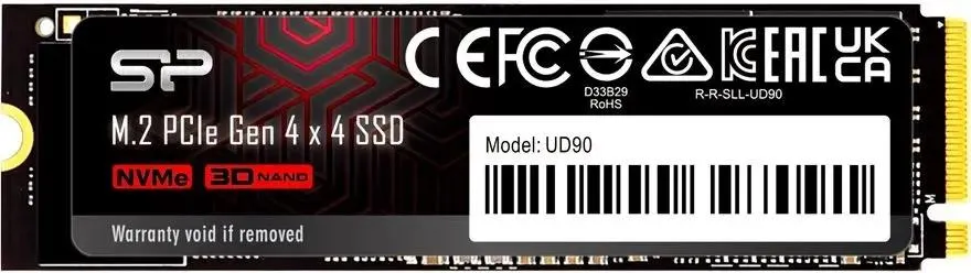 Накопитель SSD 1 ТБ SILICON POWER UD90 (SP01KGBP44UD9005); M.2 (2280); 5000Мб/с -  4800Mб/с; 3D NAND (TLC); PCI-E Gen4 x4; RET