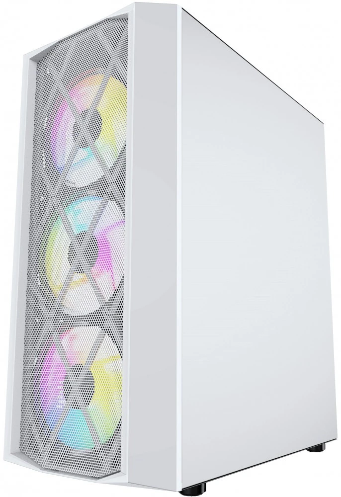 Корпус Powercase Rhombus X4 White (CMRMW-L4***); ATX; Midi-Tower; без БП; сталь; 2x3.5" int.; 4 x 12
