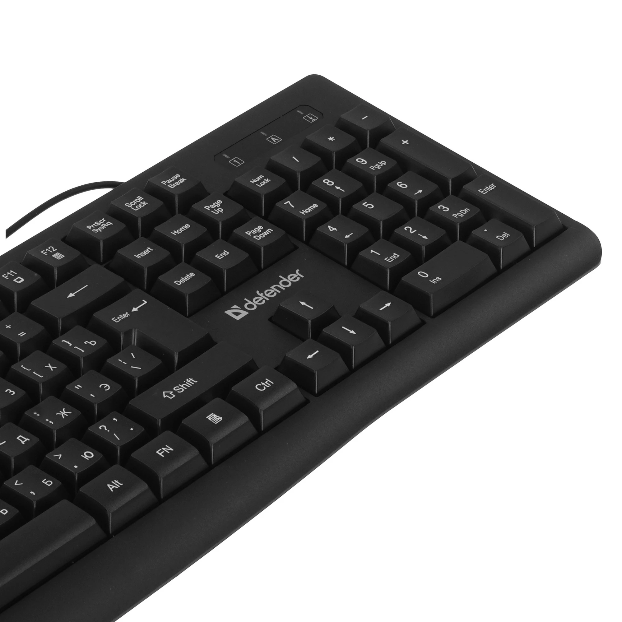 Клавиатура проводная Defender Navigator HB-138 (45138); USB; мембранная; 104 клавиши; 12 (+FN); ENG\RUS; чёрный