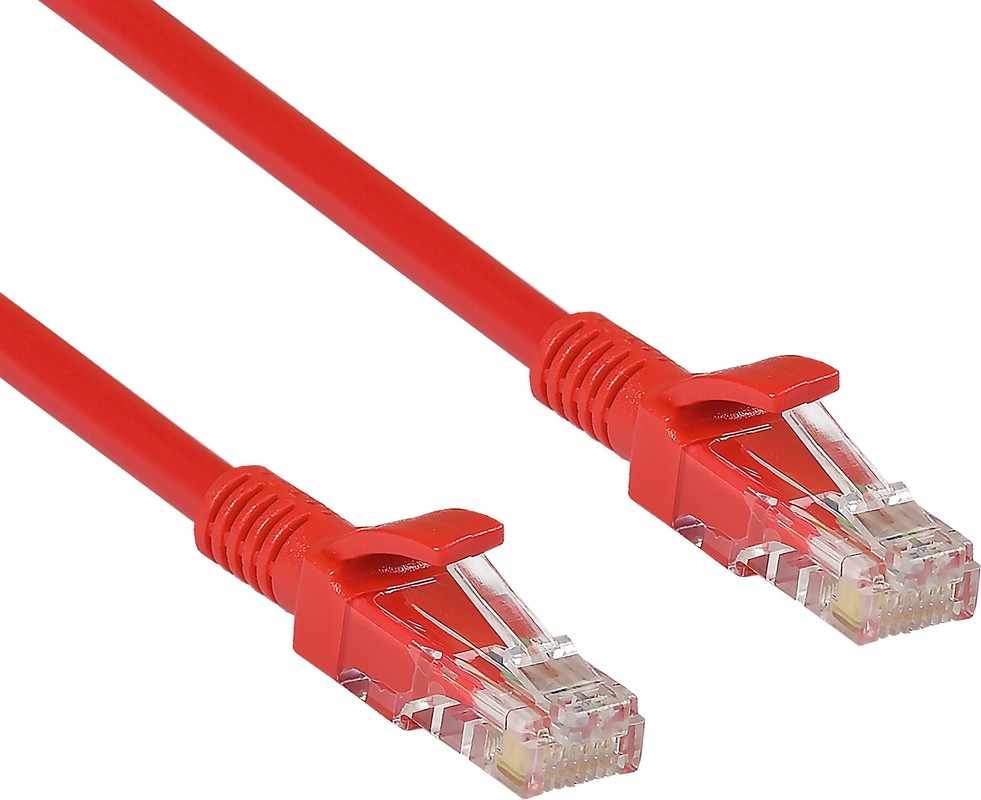 Кабель патч-корд ExeGate Red UTP-5e-5M-RD (EX282034RUS); не экранированный; кат. 5е; 4-х парный; 5,0 м