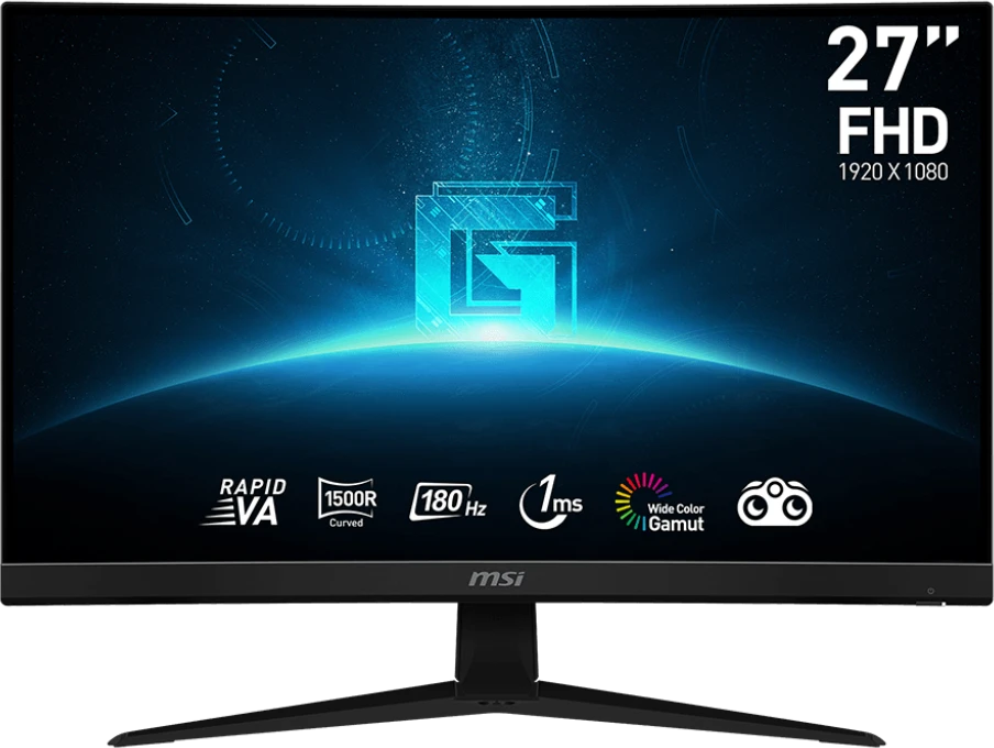 Монитор 27" MSI изогнутый G27C4 E3 (9S6-3CA91T-218***); WLED (светодиодная); 16:9; VA; 1920 x 1080; 180 Гц; 178°/178°; 250 кд/м²; 1 мс; DC 100M:1; 2хH