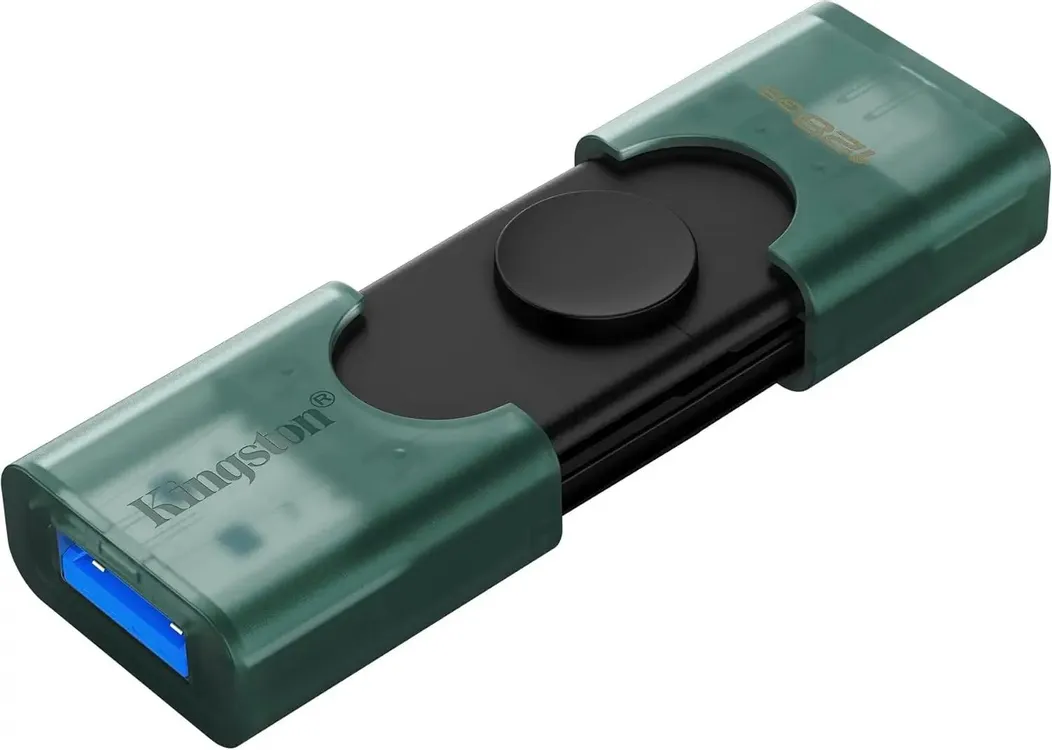 Накопитель USB-флэш 128 ГБ Kingston DataTraveler Duo (DTDEG2/128GB); USB 3.2 Gen 1; OTG Type-C; зеленый