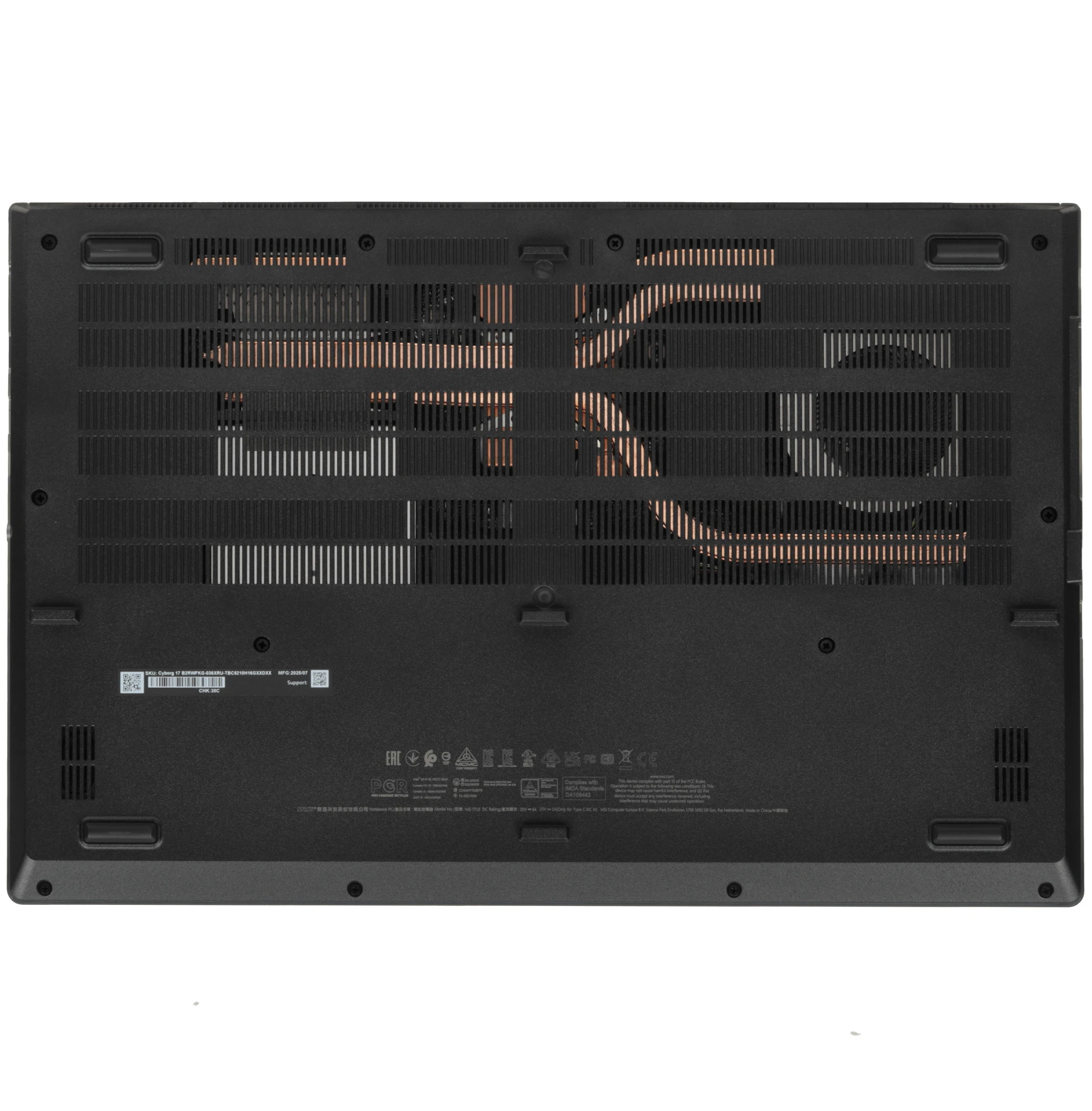 Ноутбук 17.3" Cyborg 17 B2RWFKG-036XRU (9S7-17U332-036); 1920x1080 IPS 144 Гц; Intel Core 5 210H; 16 Гб/1 Тб; NVIDIA GeForce RTX 5060 8Гб; NO OS; 55 В