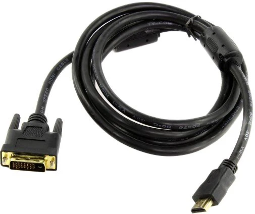 Кабель HDMI -> DVI-D TV-COM (LCG135F-2M***); HDMI 1.3 Тип A; DVI-D Dual Link; два ферритовых фильтра; 2,0 м; пакет