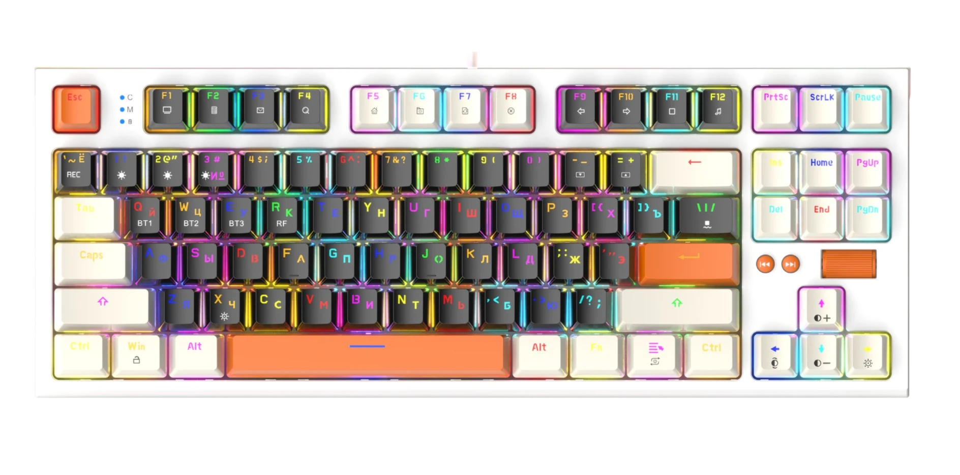 Клавиатура игровая Jet.A PANTEON T21 PRO RS HS(62) (PANTEON T21 PRO RS HS White-Grey-Ivory (62)***); USB + (Bluetooth/2.4 Ггц); механическая; 87 клави