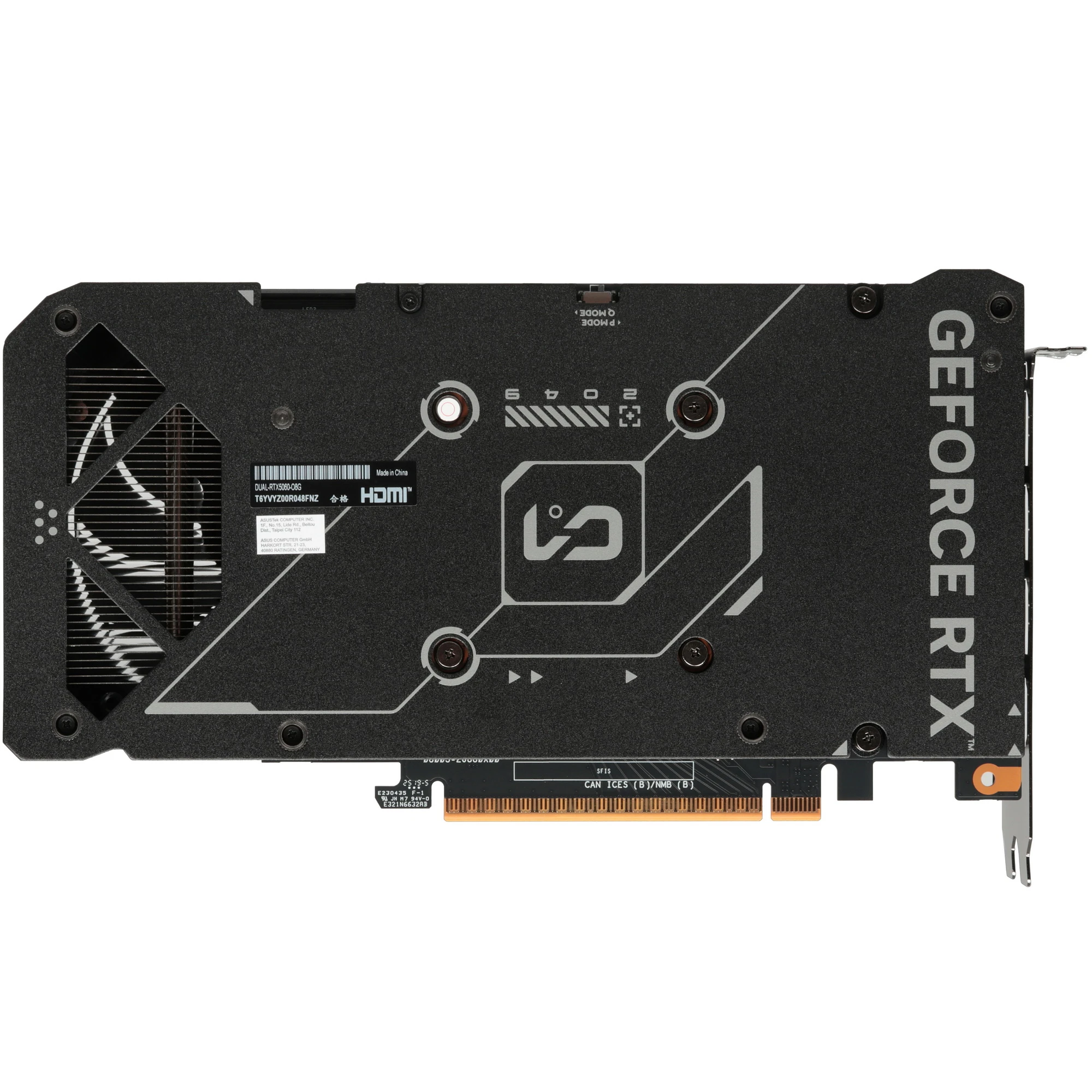 Видеокарта Nvidia GeForce RTX 5060 8 Гб GDDR7 Dual OC Edition Asus (DUAL-RTX5060-O8G), 2.28-2.56 Ггц, 8Гб, 28 ГГц, 128 бит, HDMI x 1, DisplayPort x 3