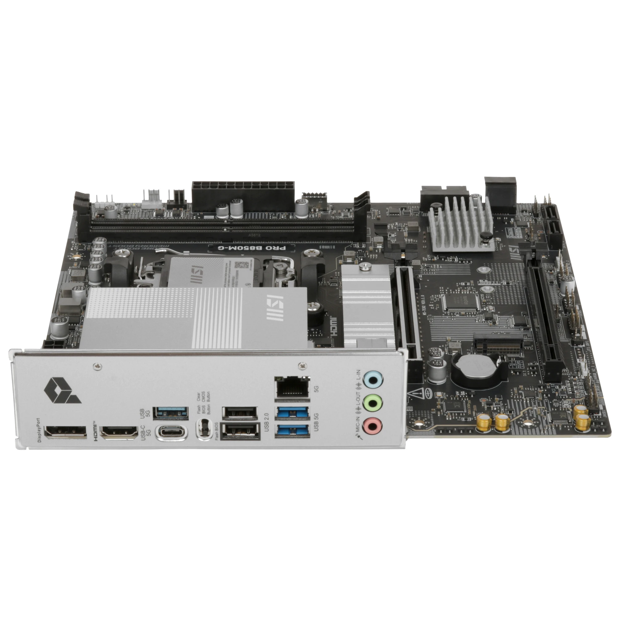 Материнская плата MSI B850M-G (PRO B850M-G); Socket AM5; mATX; AMD B850; 2хDDR5(8200); 2xPCI-E x16; 1xHDMI; 1xDP; 4xSATA 6Gb/s; 7.1 Audio; 5Gb Lan