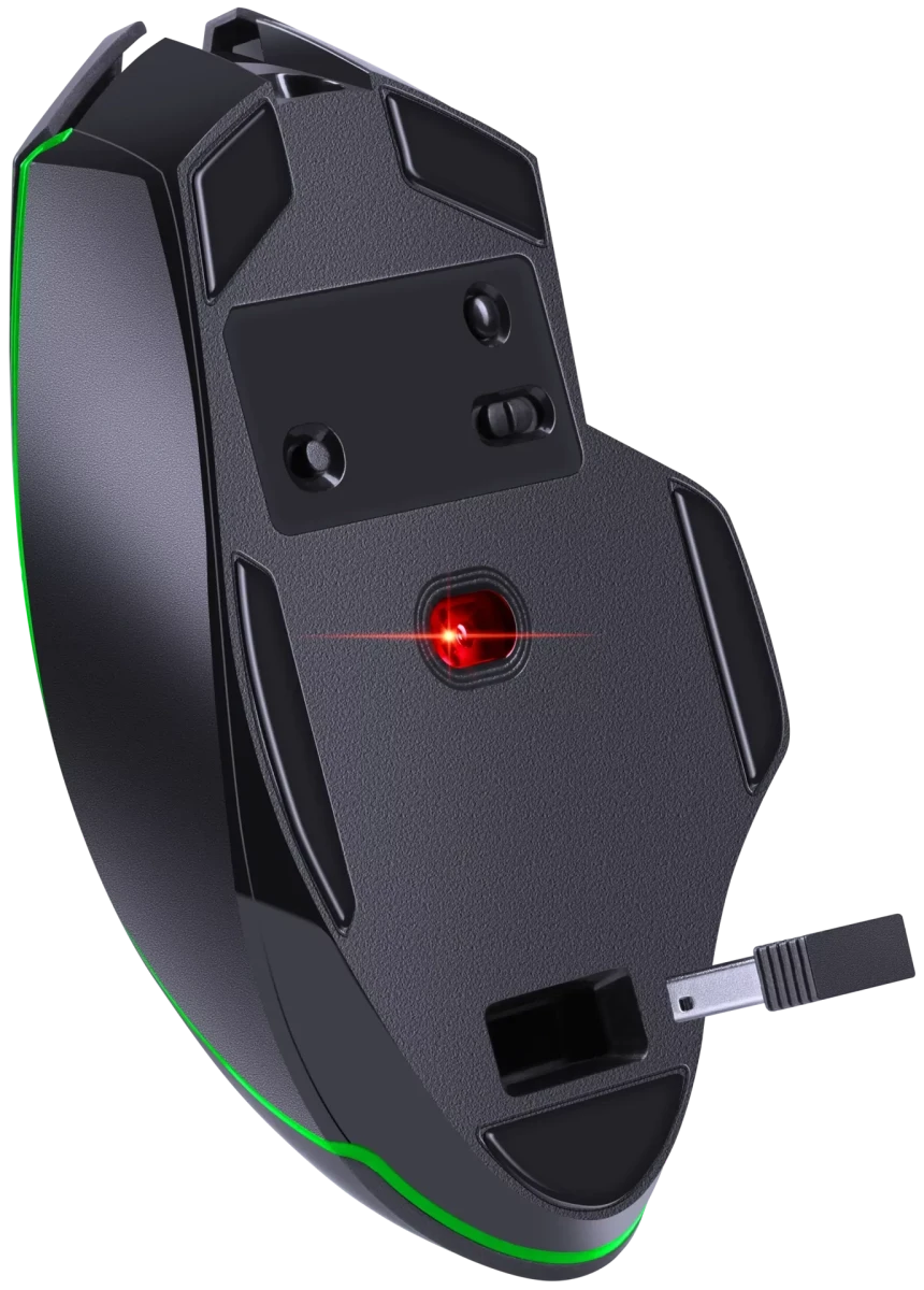 Мышь беспроводная T Line Vertex (72375); Bluetooth/2.4 Ггц; USB; оптический; 8000 dpi; 8 кнопок; встроенный аккумулятор 500 мАч; чёрный