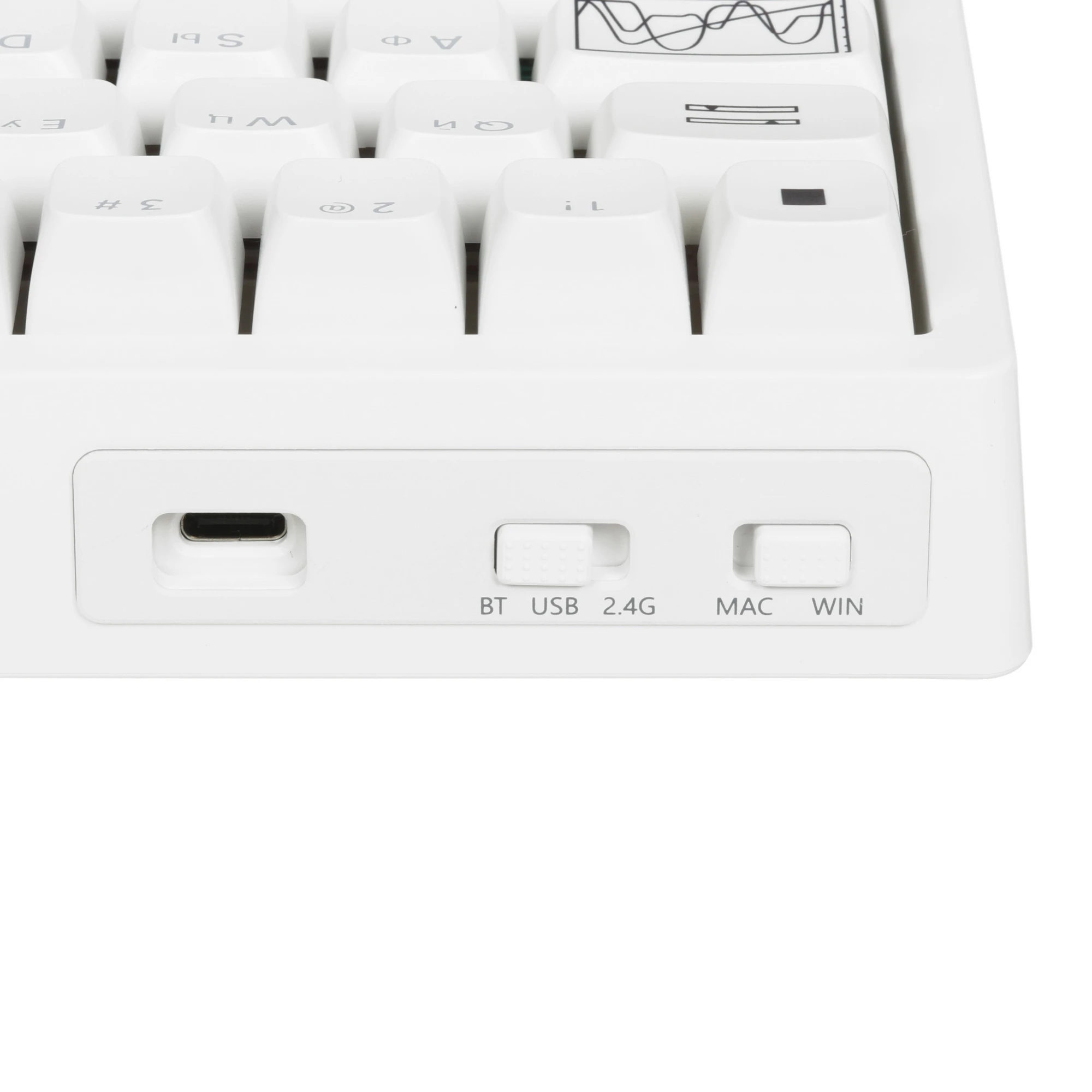 Клавиатура беспроводная Dark Project KD65A Wireless White (DP-KD-65A-300100-GZR); механическая; switch - g3ms Zircon; 65 клавиш; RGB; 1,8м; белый