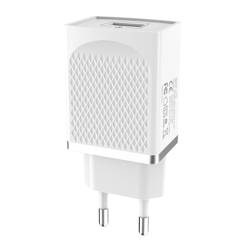 Зарядное устройство Hoco C42A Vast power; 1 USB порт - 3A; 18Вт; QC3.0; алюминиевый корпус, белый