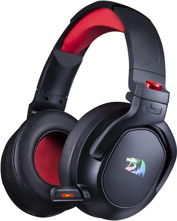 Гарнитура беспроводная Redragon NOMEN (71279***); накладные; 2.4 Ггц; оголовье; 20 - 20 000 Гц; встроенный микрофон; регулятор громкости; подсветка LE